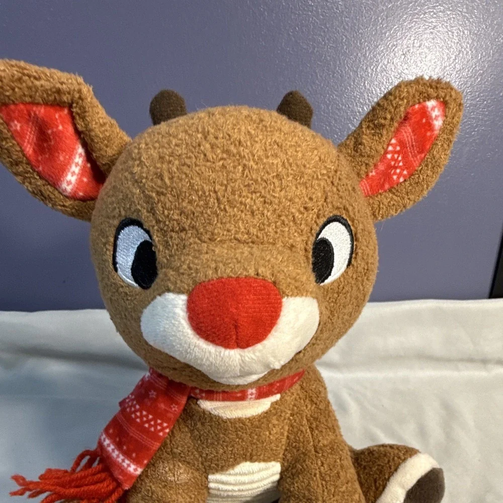Vtg Rudolph the Red-Nosed Reindeer Plush Animal Musical Baby's 1st Christmas